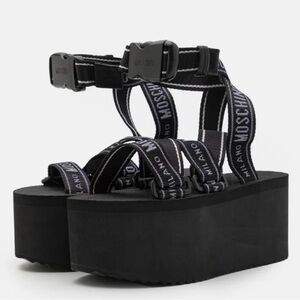 Moschino Black Strappy Platform Sandals